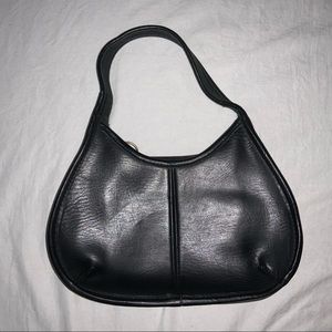 Mini black leather handbag